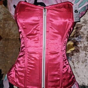 SALE! NWT S/24" HOT PINK 1069 ZIPPER CORSET EDC FUN PARTY PRINCESS DISCOUT